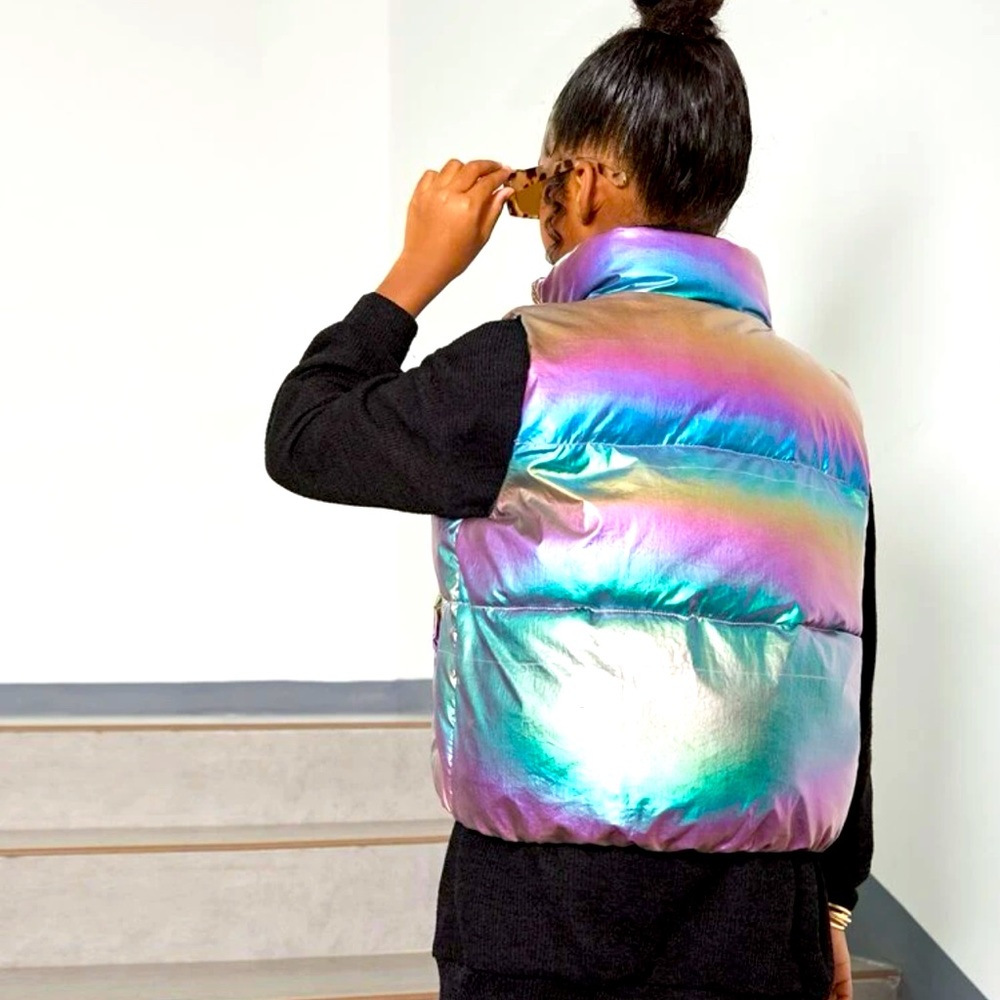 Metallic puffer Vest